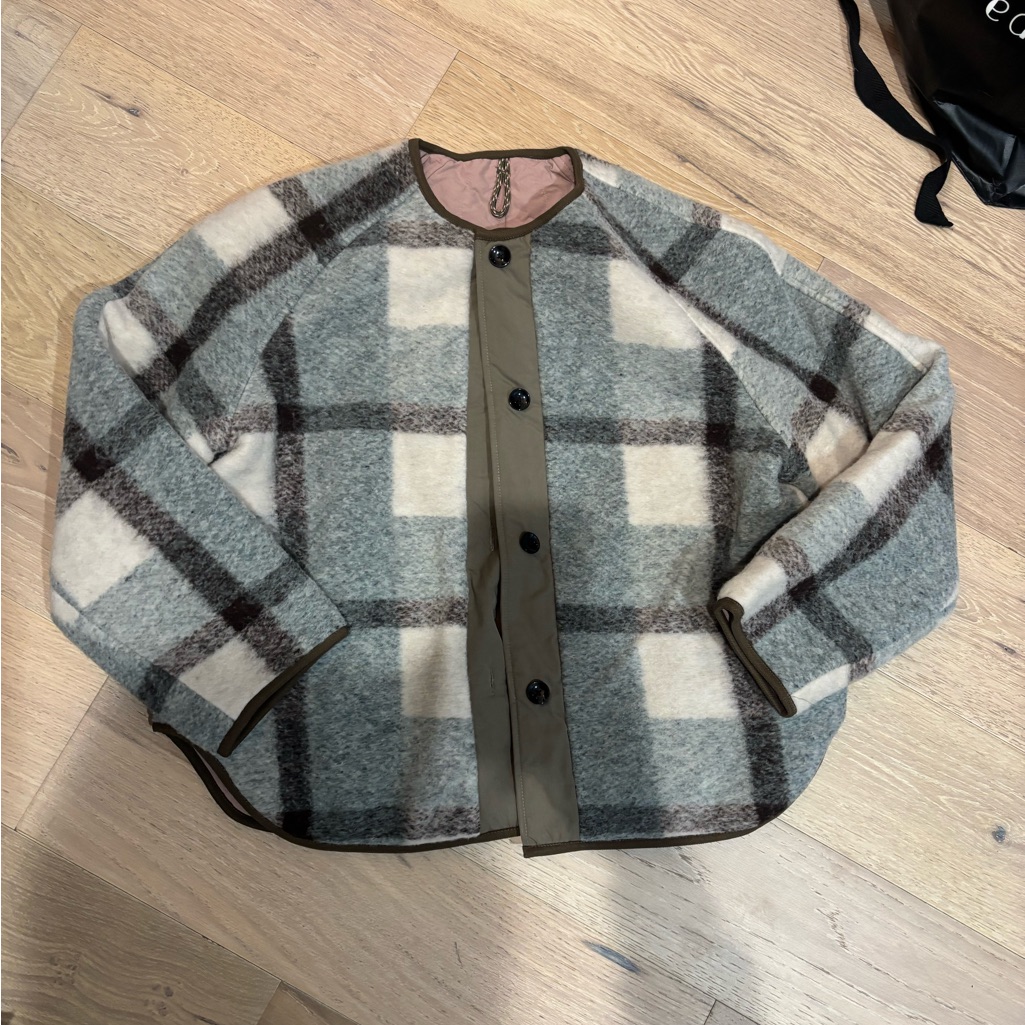 Nwot Bellerose Plaid Wool Reversible Wool Jacket / Rain Proof On Other Side